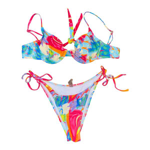 Tie Dye Two Piece Tie Sides Swimsuit Size M